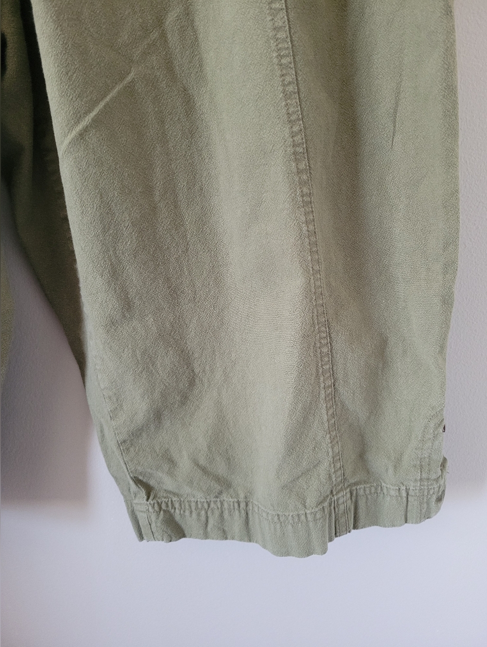Karen Scott 100% Cotton Olive Green Cropped Drawstring Pants 2X - Picture 6 of 10